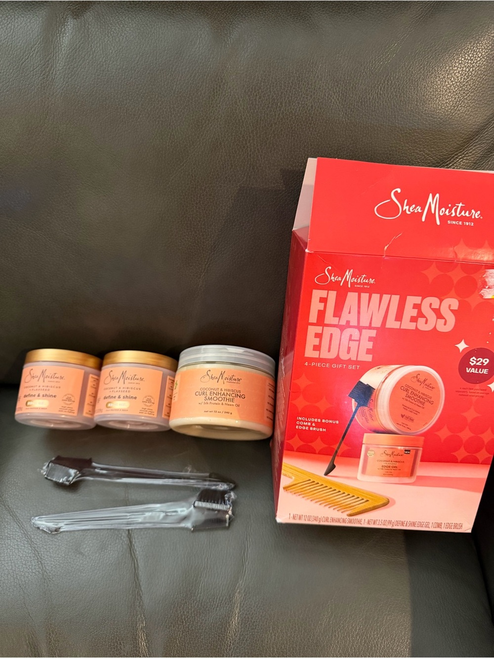 Shea Moisture Flawless Edge Gift Set - Coral/Gold/White